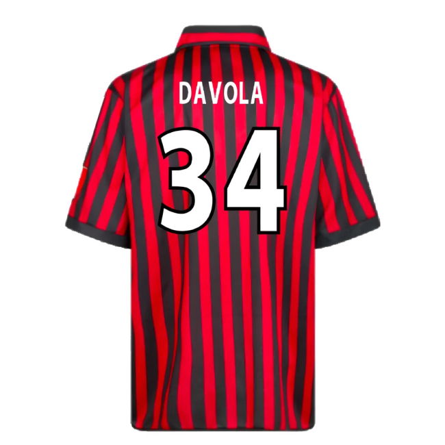 AC Milan 2000 Centenary Retro Football Shirt (Davola 34)