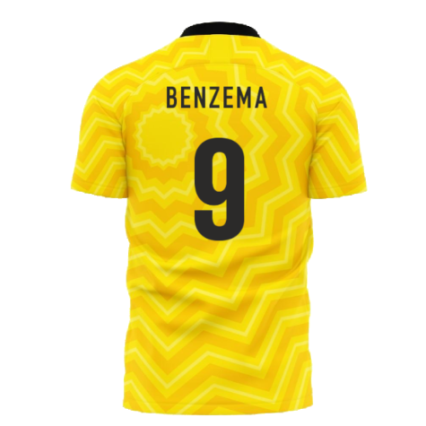 Al-Ittihad 2023-2024 Home Concept Football Kit (Libero) - Kids (Long Sleeve) (Benzema 9)