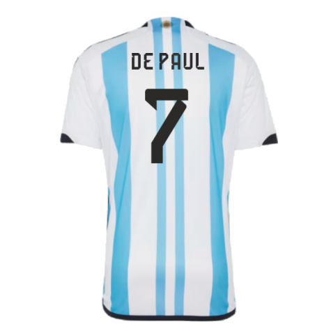 Argentina 2022 World Cup Winners Home Shirt (DE PAUL 7)