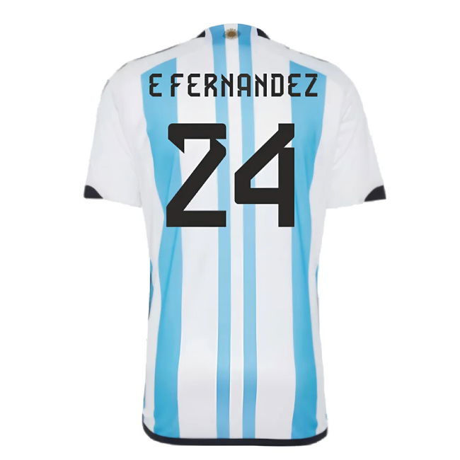 Argentina 2022 World Cup Winners Home Shirt (E FERNANDEZ 24)