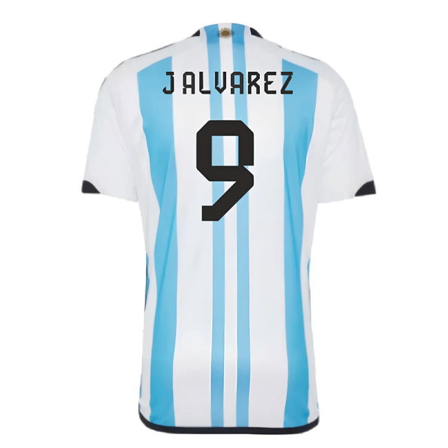 Argentina 2022 World Cup Winners Home Shirt (J ALVAREZ 9)