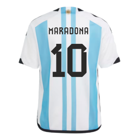 Argentina 2022 World Cup Winners Home Shirt - Kids (MARADONA 10)