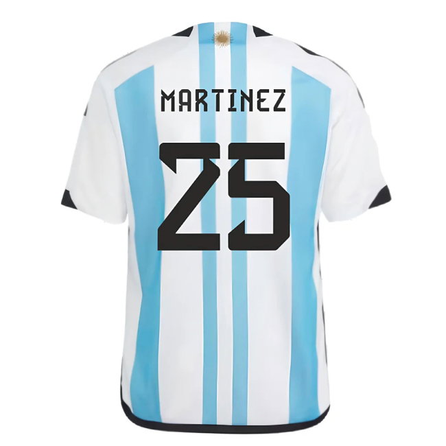 Argentina 2022 World Cup Winners Home Shirt - Kids (MARTINEZ 25)