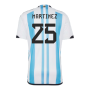Argentina 2022 World Cup Winners Home Shirt (MARTINEZ 25)