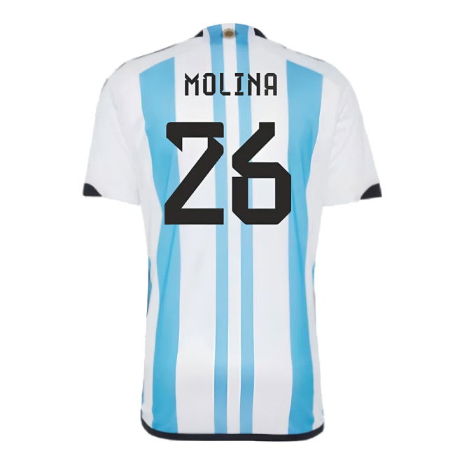 Argentina 2022 World Cup Winners Home Shirt (MOLINA 26)