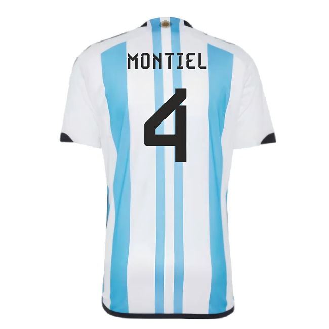 Argentina 2022 World Cup Winners Home Shirt (MONTIEL 4)