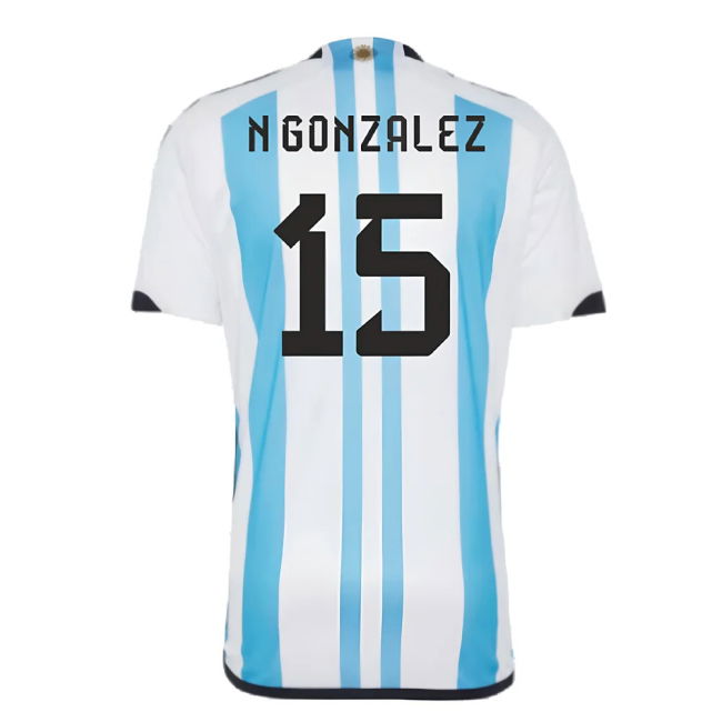 Argentina 2022 World Cup Winners Home Shirt (N GONZALEZ 15)