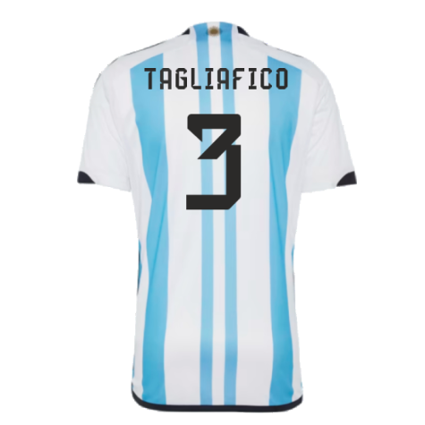 Argentina 2022 World Cup Winners Home Shirt (TAGLIAFICO 3)