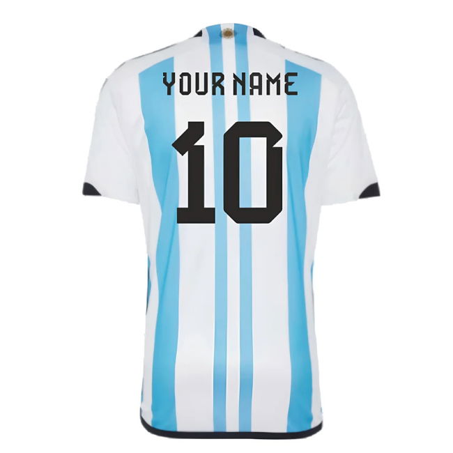 Argentina 2022 World Cup Winners Home Shirt (Your Name)
