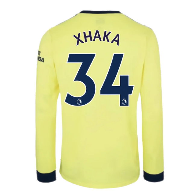 Arsenal 2021-2022 Long Sleeve Away Shirt (XHAKA 34)