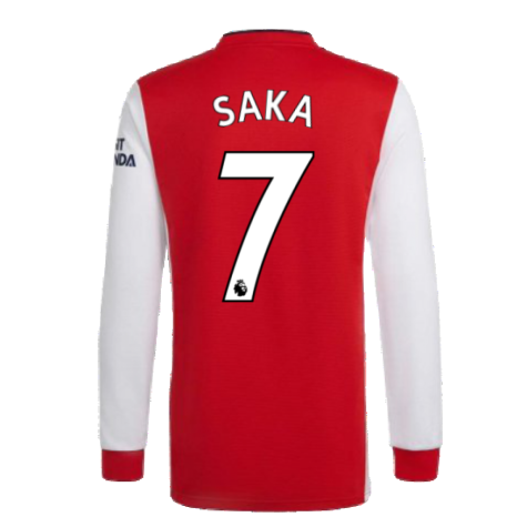 Arsenal 2021-2022 Long Sleeve Home Shirt (SAKA 7)