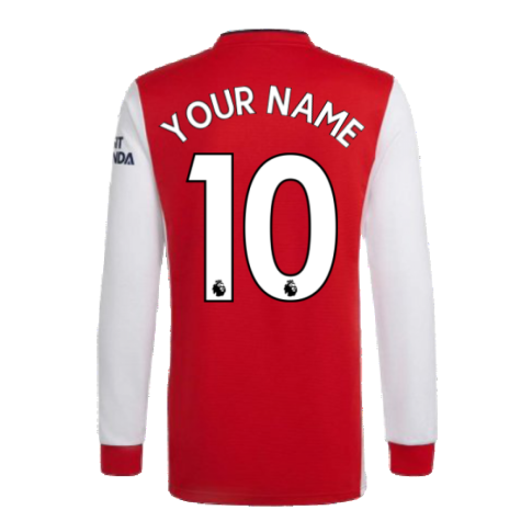 Arsenal 2021-2022 Long Sleeve Home Shirt (Your Name)