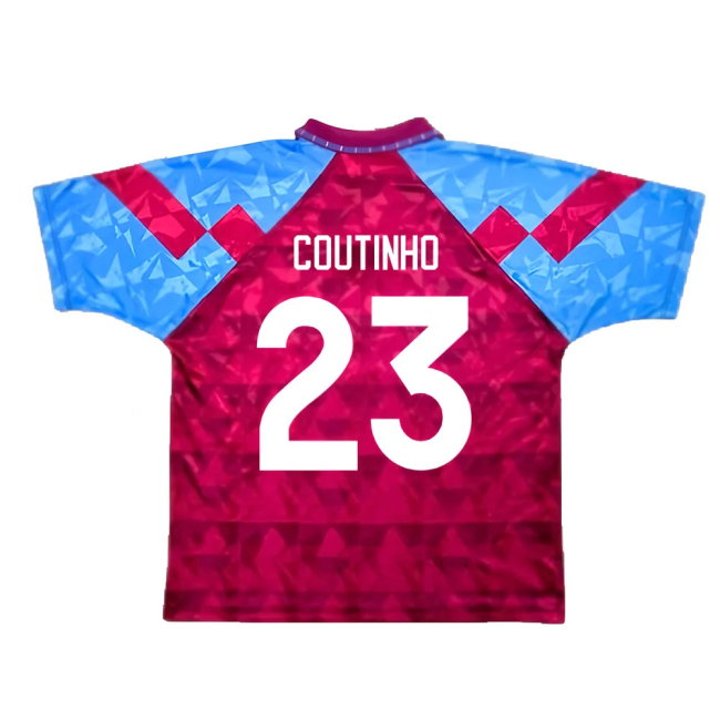 Aston Villa 1990-92 Home Shirt (Good) (Coutinho 23)