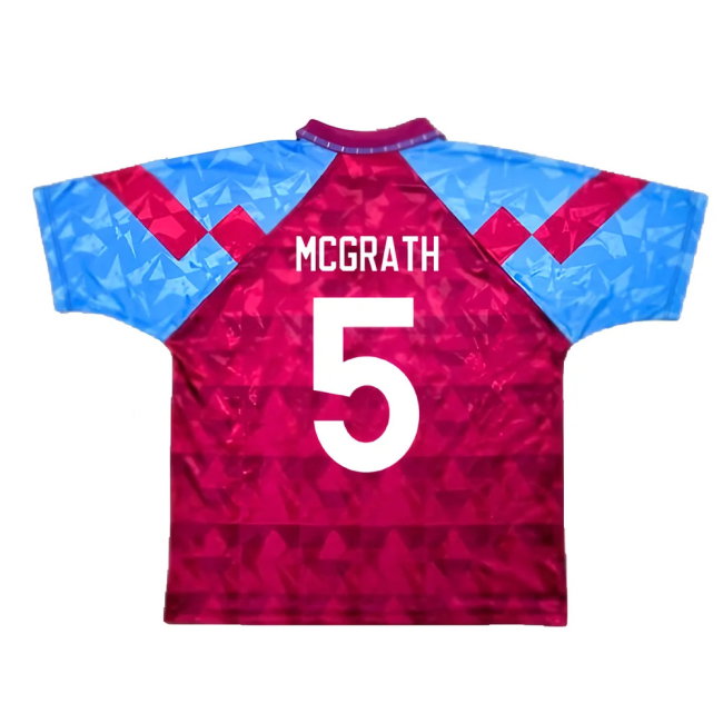 Aston Villa 1990-92 Home Shirt (XL) (Very Good) (McGrath 5)