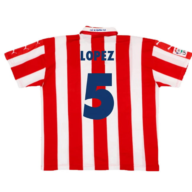 Atletico Madrid 1997-1998 Home Shirt (M) (Excellent) (Lopez 5)