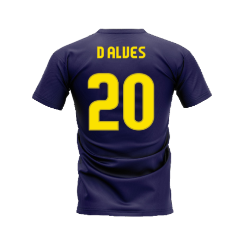 Barcelona 2008-2009 Retro Shirt T-shirt (Navy) (D Alves 20)