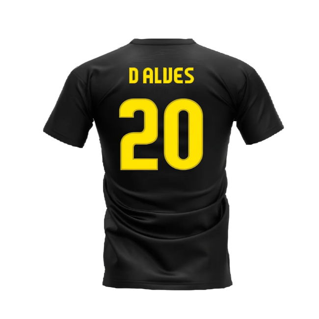 Barcelona 2008-2009 Retro Shirt T-shirt - Text (Black) (D Alves 20)