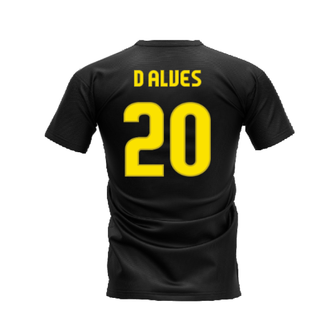 Barcelona 2008-2009 Retro Shirt T-shirt - Text (Black) (D Alves 20)