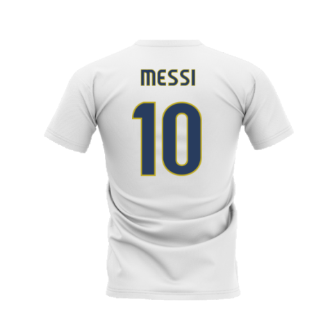 Barcelona 2008-2009 Retro Shirt T-shirt - Text (White) (Messi 10)