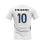 Barcelona 2008-2009 Retro Shirt T-shirt - Text (White) (RONALDINHO 10)
