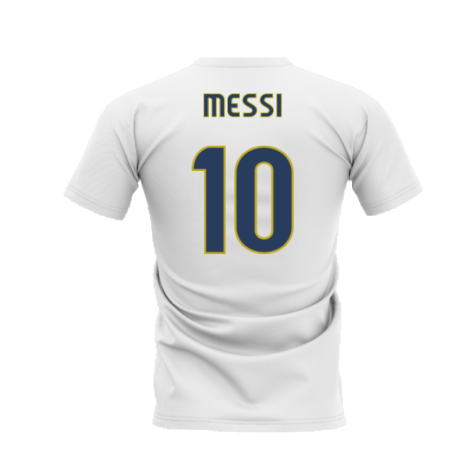 Barcelona 2008-2009 Retro Shirt T-shirt (White) (Messi 10)