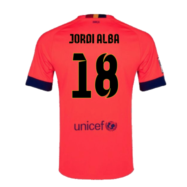Barcelona 2014-15 Away Shirt ((Excellent) L) (Jordi Alba 18)