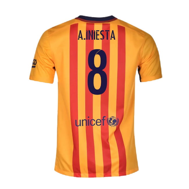 Barcelona 2015-16 Away Shirt (2XL) (Good) (A.Iniesta 8)