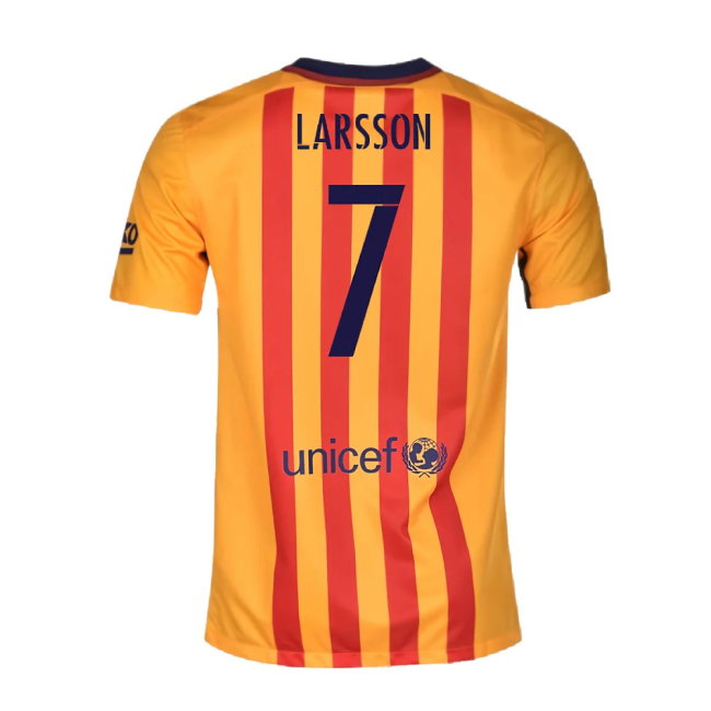 Barcelona 2015-16 Away Shirt (2XL) (Good) (Larsson 7)