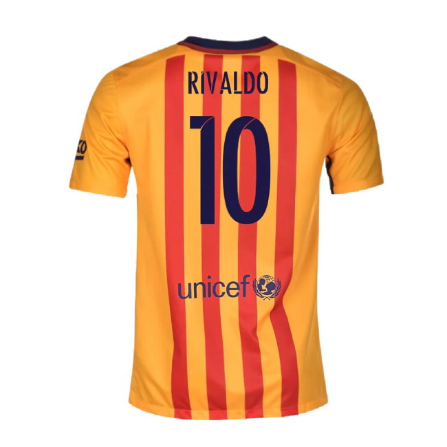 Barcelona 2015-16 Away Shirt (2XL) (Good) (Rivaldo 10)