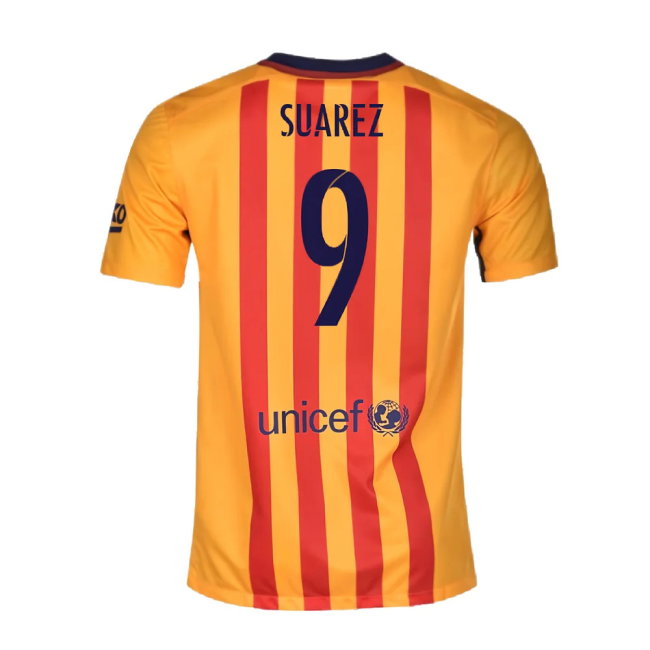 Barcelona 2015-16 Away Shirt (2XL) (Good) (Suarez 9)