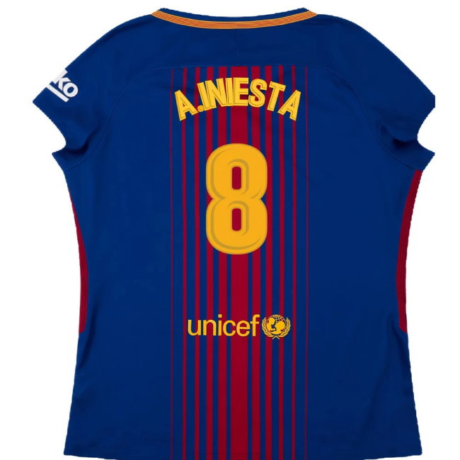 Barcelona 2017-18 Home Shirt (Womens) (M) (Mint) (A.Iniesta 8)