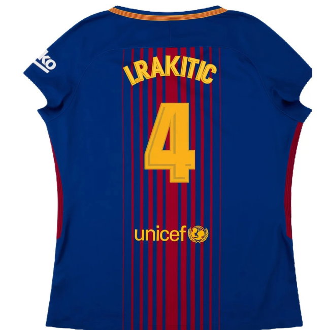 Barcelona 2017-18 Home Shirt (Womens) (XL) (Mint) (I.Rakitic 4)