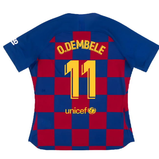 Barcelona 2019-20 Womens Home Shirt (Vaporkit) ((Excellent) S) (O.DEMBELE 11)