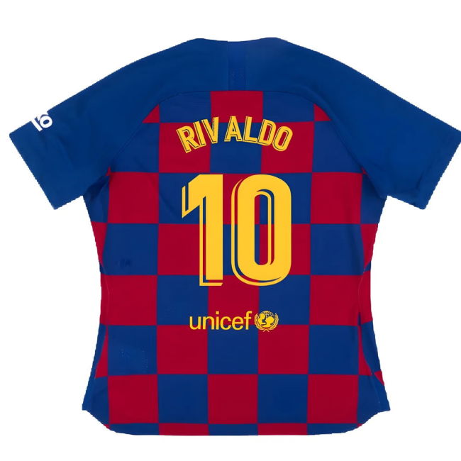 Barcelona 2019-20 Womens Home Shirt (Vaporkit) ((Excellent) S) (RIVALDO 10)