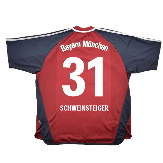 Bayern Munich 2001-02 Home Shirt (S) (Very Good) (Schweinsteiger 31)
