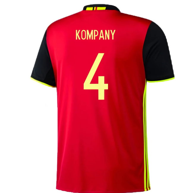 2016-2017 Belgium Home Adidas Football Shirt (xl) (Good) (Kompany 4)