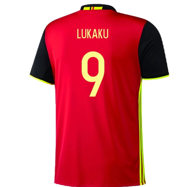 2016-2017 Belgium Home Adidas Football Shirt (xl) (Good) (Lukaku 9)