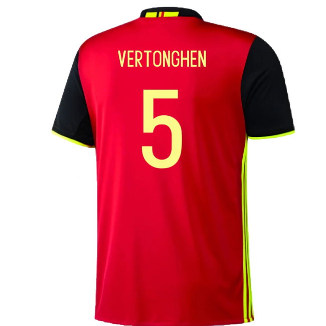 2016-2017 Belgium Home Adidas Football Shirt (xl) (Good) (Vertonghen 5)