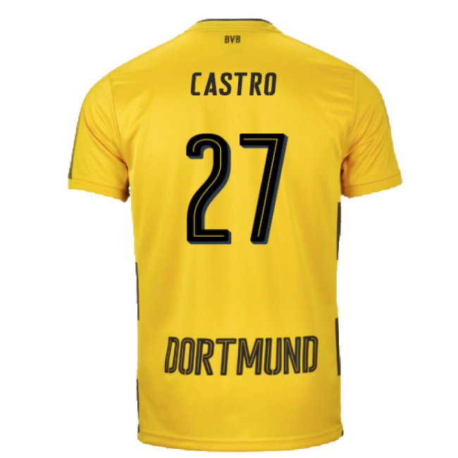 Borussia Dortmund 2017-18 Home Shirt (S) (Very Good) (Castro 27)