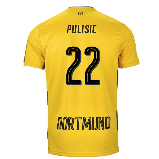Borussia Dortmund 2017-18 Home Shirt (S) (Very Good) (Pulisic 22)