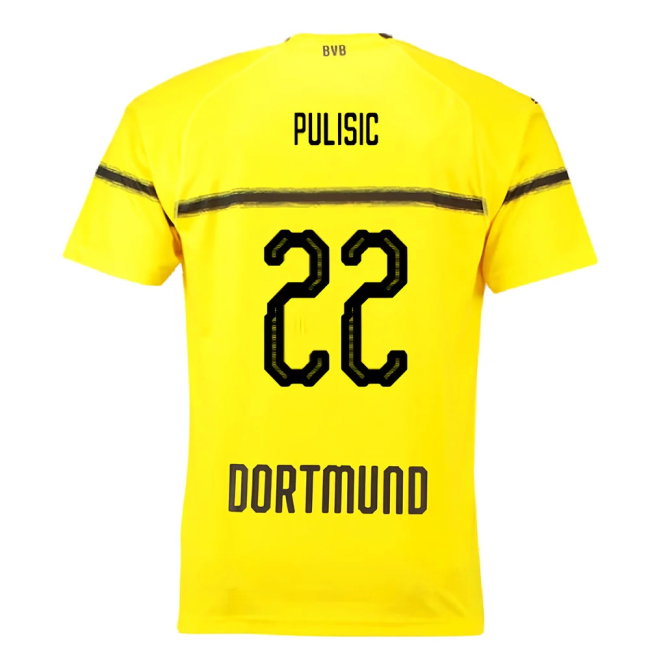 Borussia Dortmund 2018-19 European/Cup Home Shirt (L) (Very Good) (Pulisic 22)