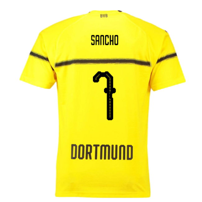 Borussia Dortmund 2018-19 European/Cup Home Shirt (L) (Very Good) (Sancho 7)