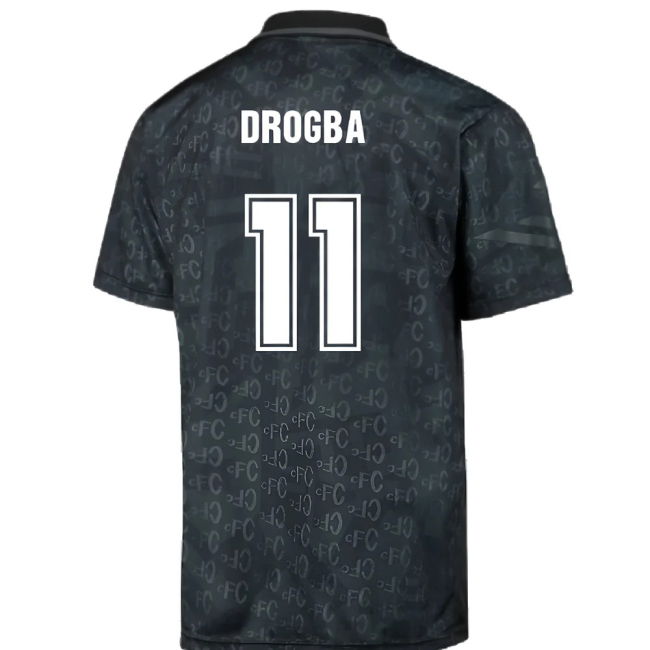 Chelsea 1992 Black Out Retro Football Shirt (Drogba 11)