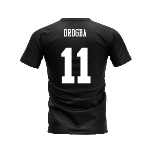 Chelsea 1995-1996 Retro Shirt T-shirts - Text (Black) (Drogba 11)