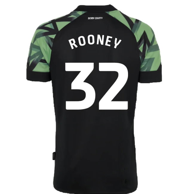 Derby County 2022-23 Away Shirt (Sponsorless) (XL) (Rooney 32) (Mint)