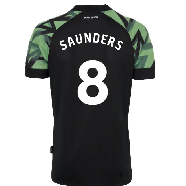 Derby County 2022-23 Away Shirt (Sponsorless) (XL) (Saunders 8) (Mint)