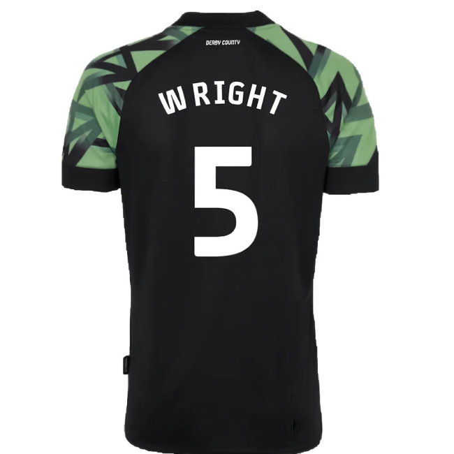 Derby County 2022-23 Away Shirt (Sponsorless) (XL) (Wright 5) (Mint)