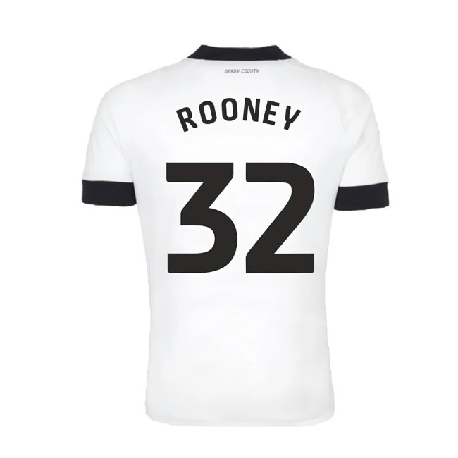 Derby County 2022-23 Home Shirt (Sponsorless) (S) (Rooney 32) (Mint)