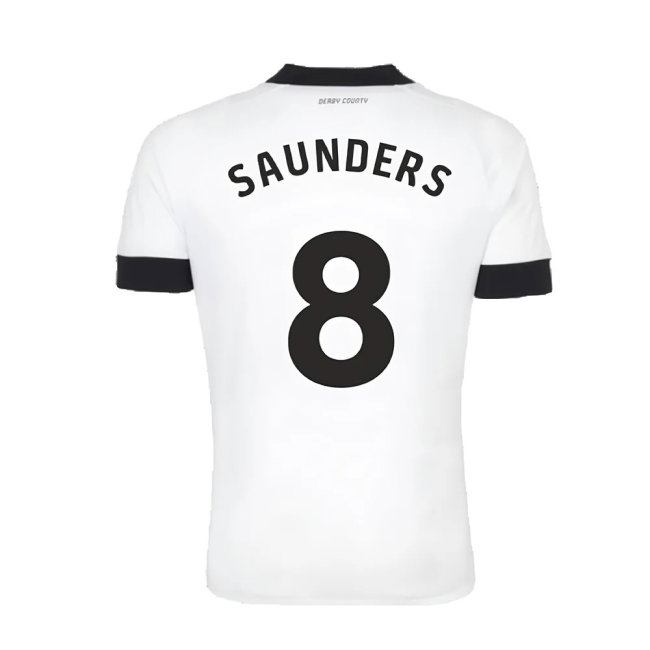 Derby County 2022-23 Home Shirt (Sponsorless) (S) (Saunders 8) (Mint)