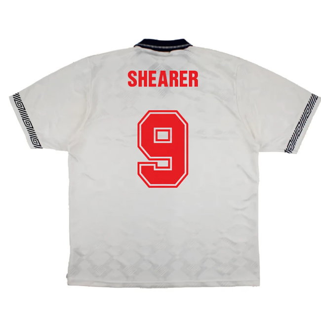 England 1990-92 Home Shirt (XL) (Very Good) (Shearer 9)